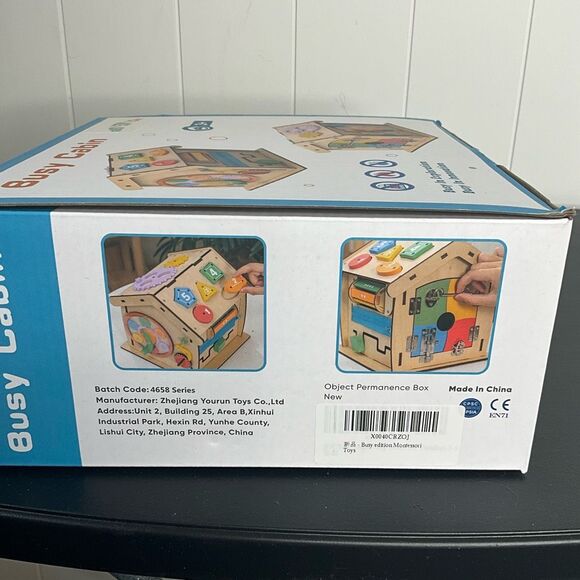 Busy Cabin Boys Girls Learning Wooden Activity Center Shapes Numbers Colors - Picture 2 of 6